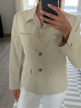 Vintage Caractère Cream Button-Front Jacket